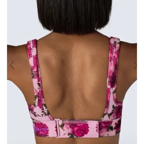 Shefit Ultimate Sports Bra High Impact Pink Floral Front Zip Size 1Luxe 40-42 - Picture 8 of 14